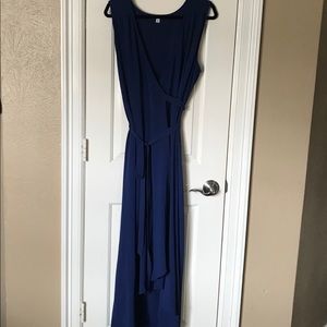 Halston Blue Wrap Dress
